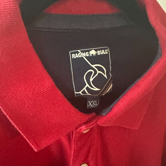 Red Raging Bull XXL Men's Polo Shirt  100% Cotton  *Rare in the US!* - Picture 7 of 10